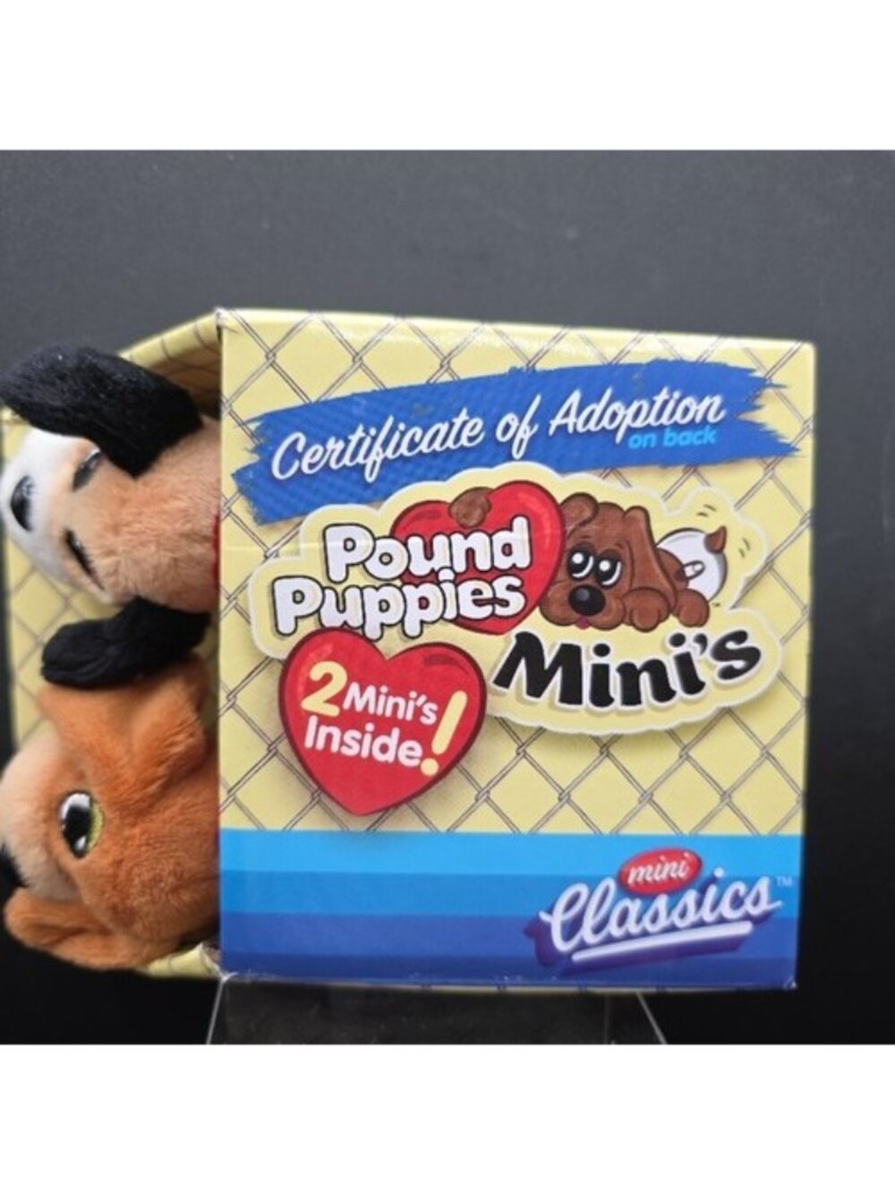 Pound Puppies Minis 2-Pack Plush Toys With Box New Puppy Adoption Certificate - Picture 3 of 4